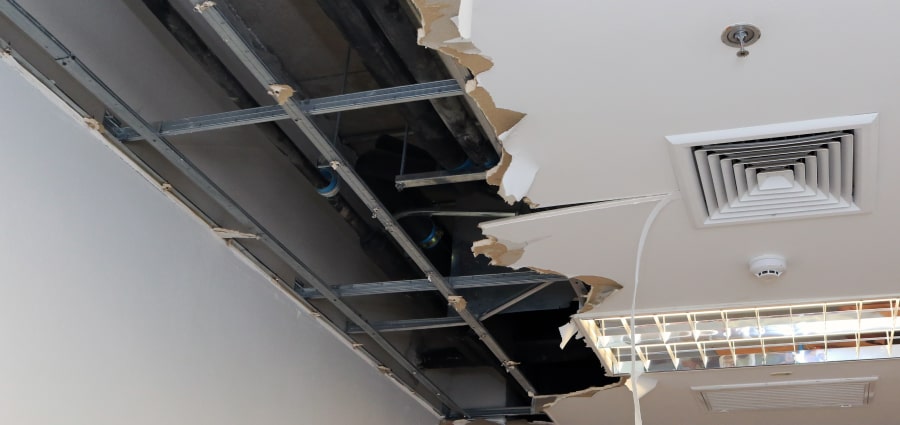 office ceiling with water damage